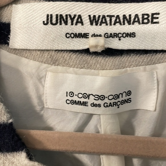 Comme des Garçon wool striped blue and white womens S jacket - Picture 2 of 9